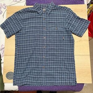 Patagonia Navy Checkered Button-Down Shirt